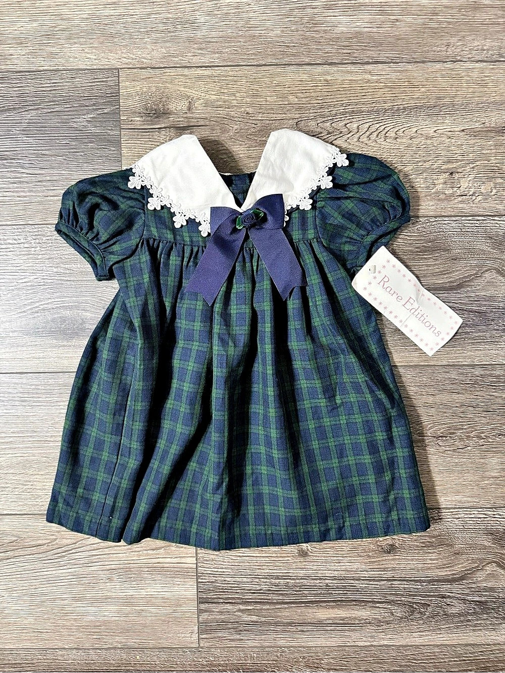 Rare Editions Girls 24M Plaid Collared Dress NWT